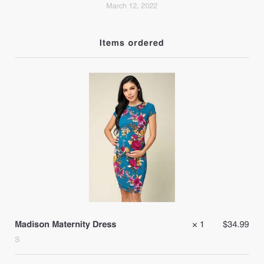 Madison Floral Maternity Dress - Blue and Pink